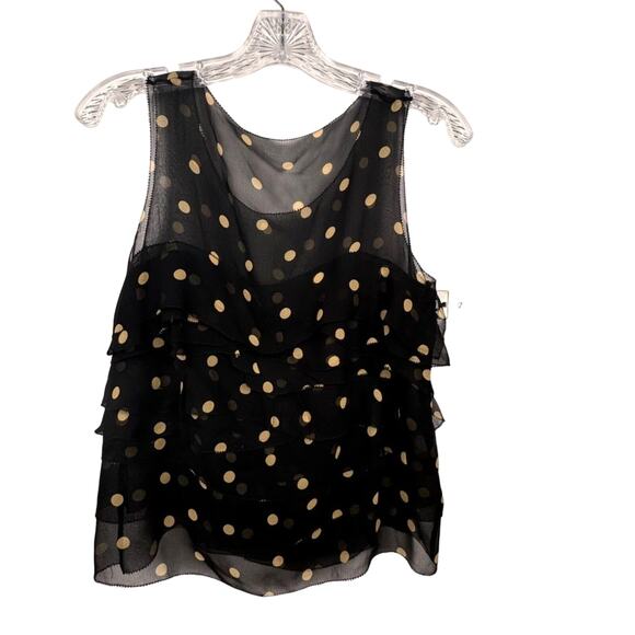 3.1 PHILLIP LIM Black Sheer Silk Chiffon Polka Dot Sleeveless Ruffle Top 🛸 Sz 2 - Picture 11 of 11